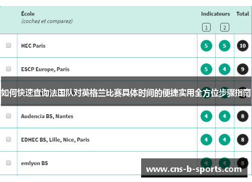 如何快速查询法国队对英格兰比赛具体时间的便捷实用全方位步骤指南 如何快速查询法国队对英格兰比赛具体时间的便捷实用全方位步骤指南